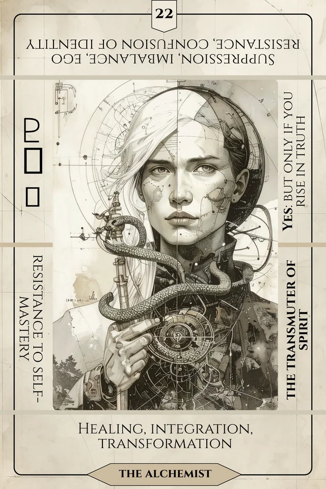 The Alchemist, card 22 of the Norse Spirit Tarot